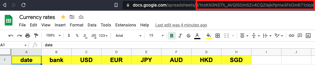 tạo google sheet