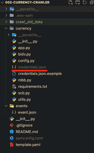 lưu lại dưới tên credential.json